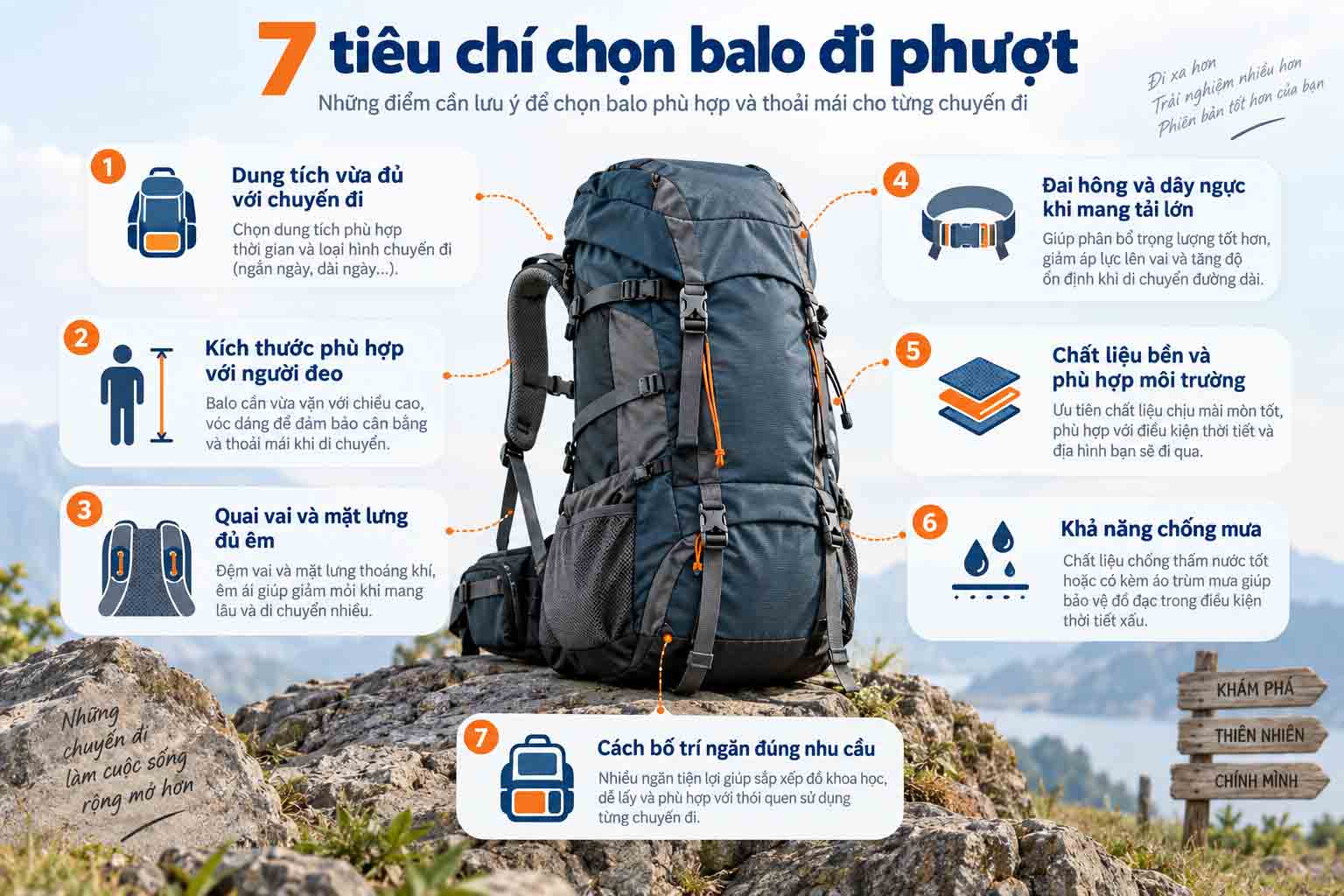 Balo Đi Phượt Nên Chọn Loại Nào? 7 Tiêu Chí Quan Trọng 6 7 tiêu chí chọn balo đi phượt
