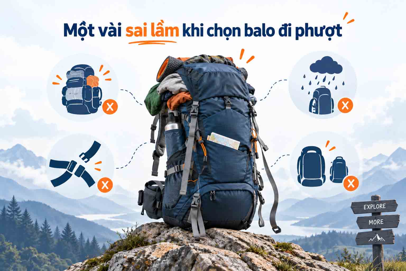 Balo Đi Phượt Nên Chọn Loại Nào? 7 Tiêu Chí Quan Trọng 8 Sai lầm khi chọn balo đi phượt