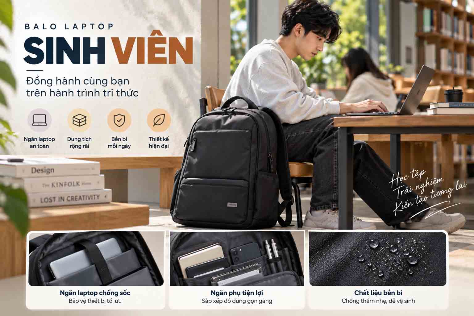 May Balo Trường Đại Học Theo Yêu Cầu Chất Lượng, Giá Tốt 8 Balo laptop sinh viên có ngăn chống sốc