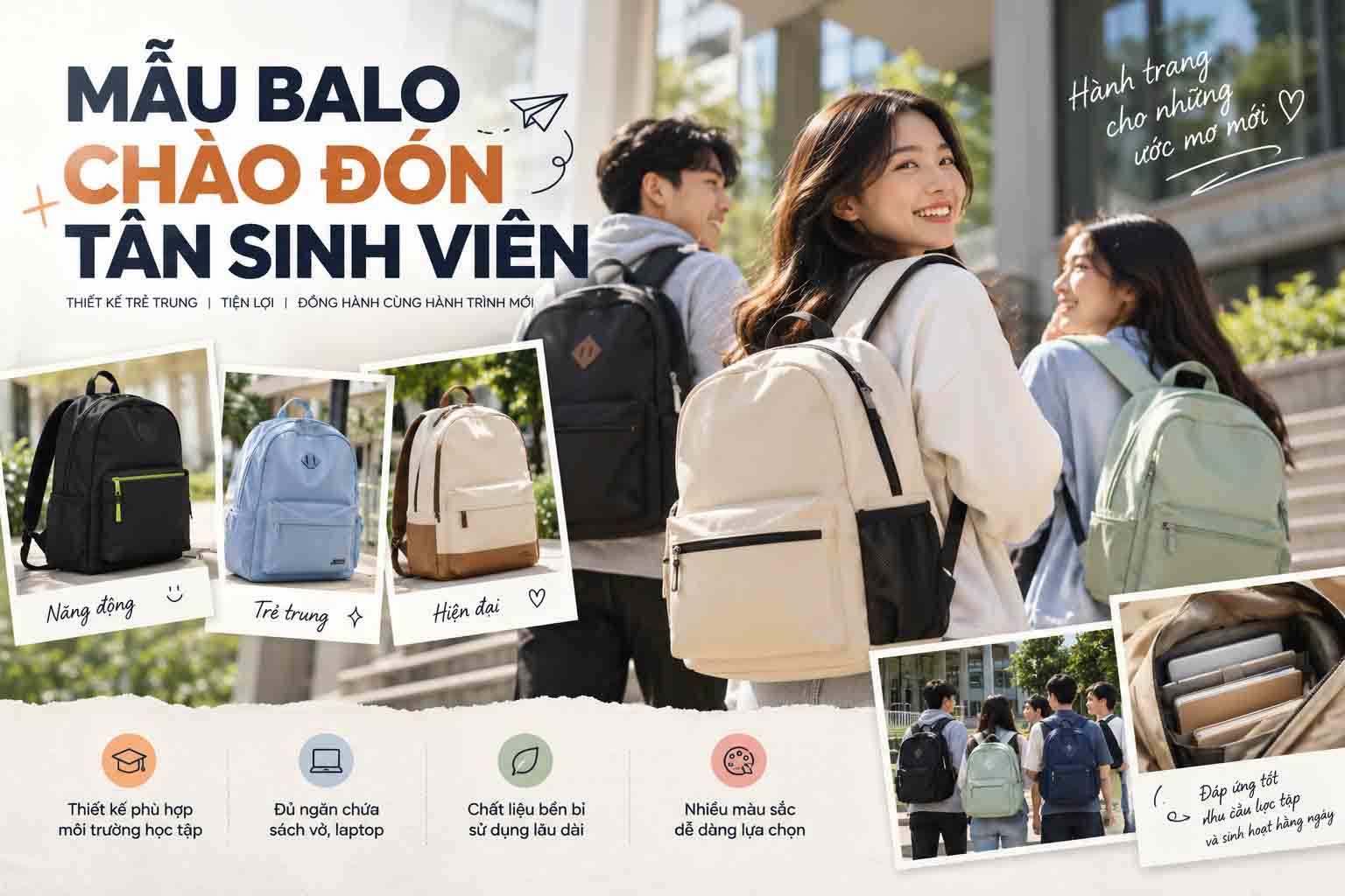 May Balo Trường Đại Học Theo Yêu Cầu Chất Lượng, Giá Tốt 6 Mẫu balo chào đón tân sinh viên in logo trường đại học