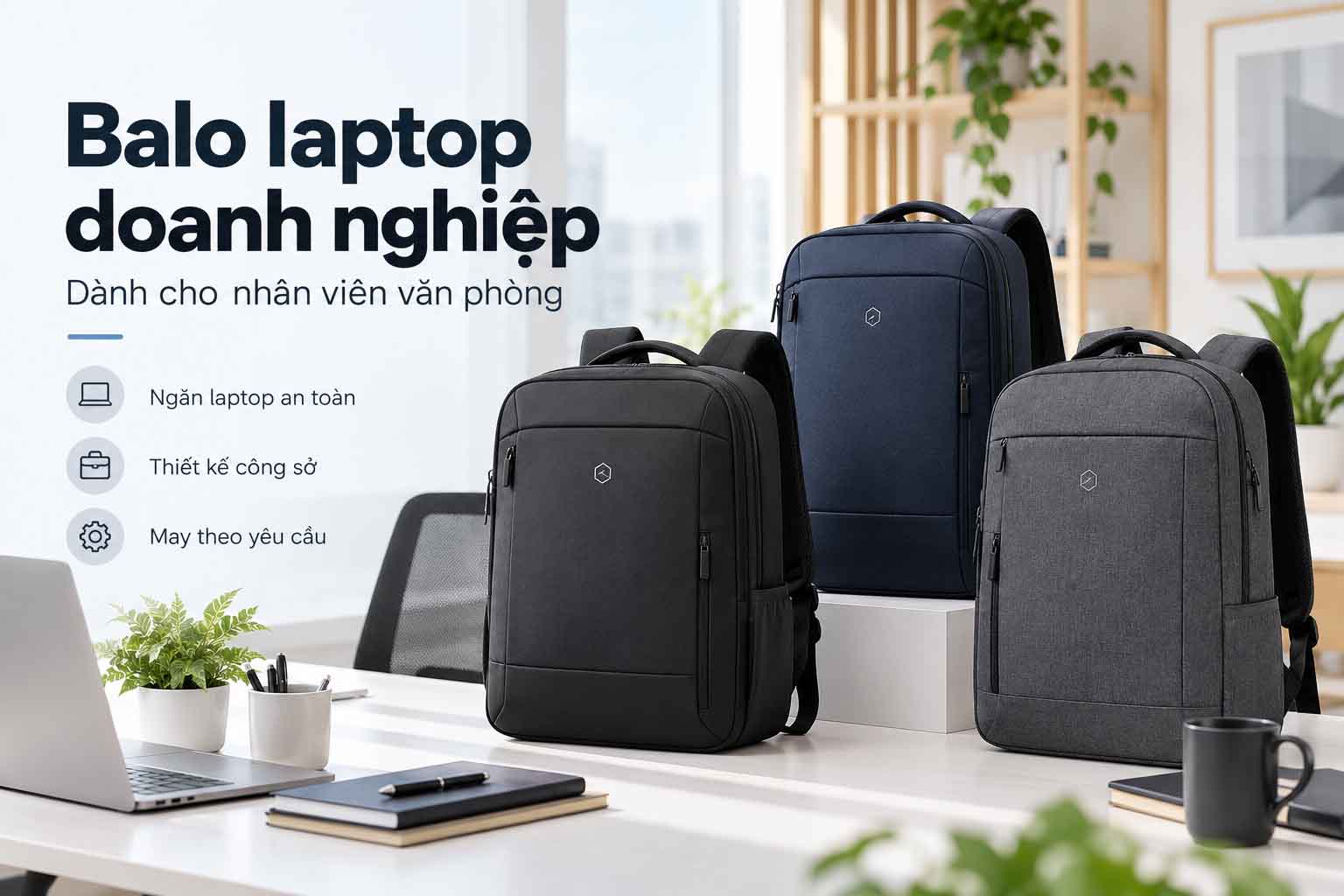 Balo laptop doanh nghiệp dành cho nhân viên văn phòng