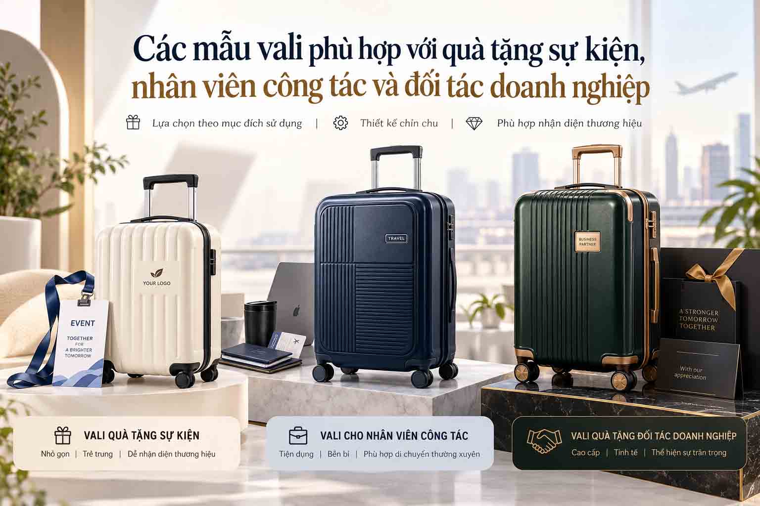 Các mẫu vali phù hợp với quà tặng sự kiện, nhân viên công tác và đối tác doanh nghiệp