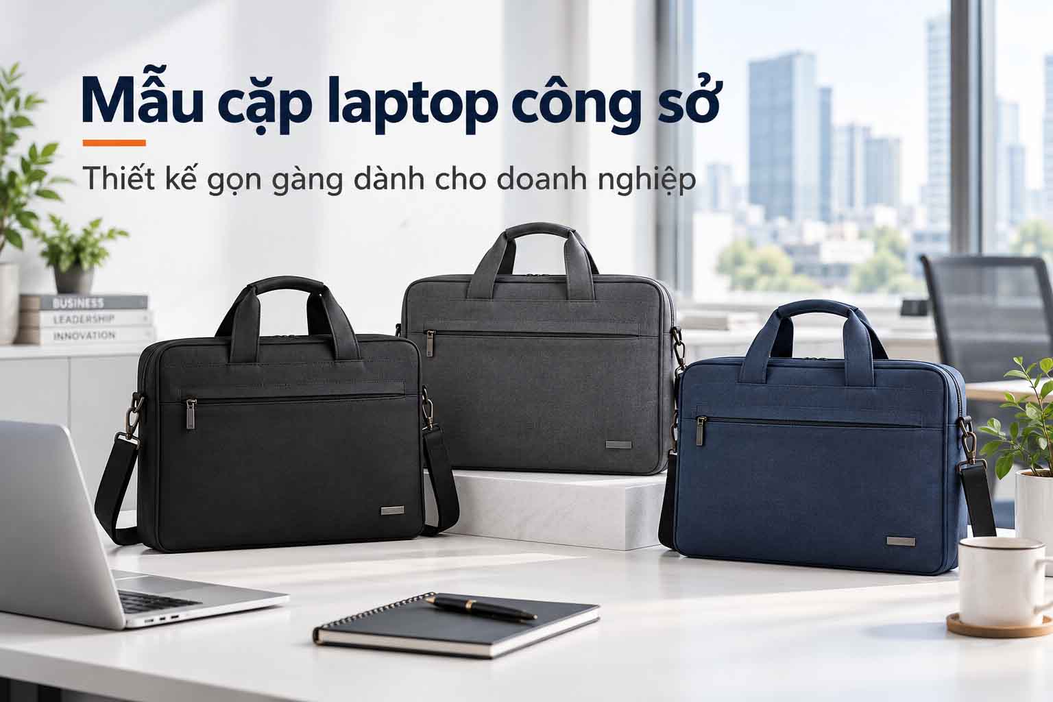 Mẫu cặp laptop công sở thiết kế gọn gàng dành cho doanh nghiệp