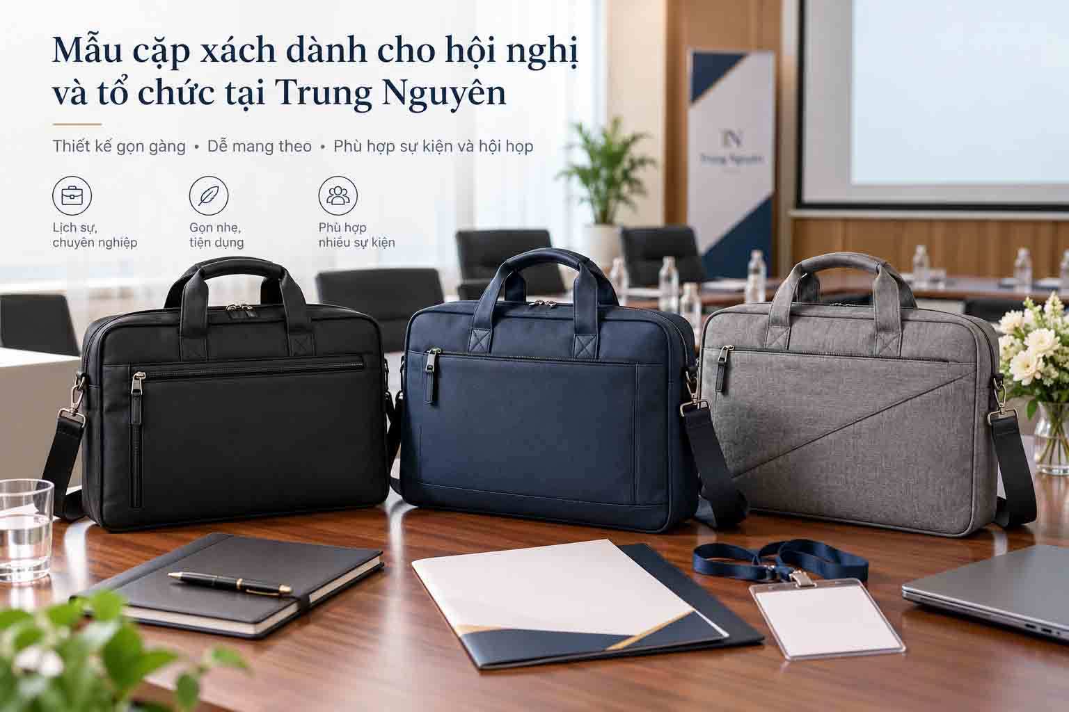 Mẫu cặp xách dành cho hội nghị và tổ chức tại Trung Nguyên